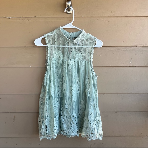 Xhilaration Tops - Xhilaration Lace Sleeveless Top Size M Hippie Peasant Boho